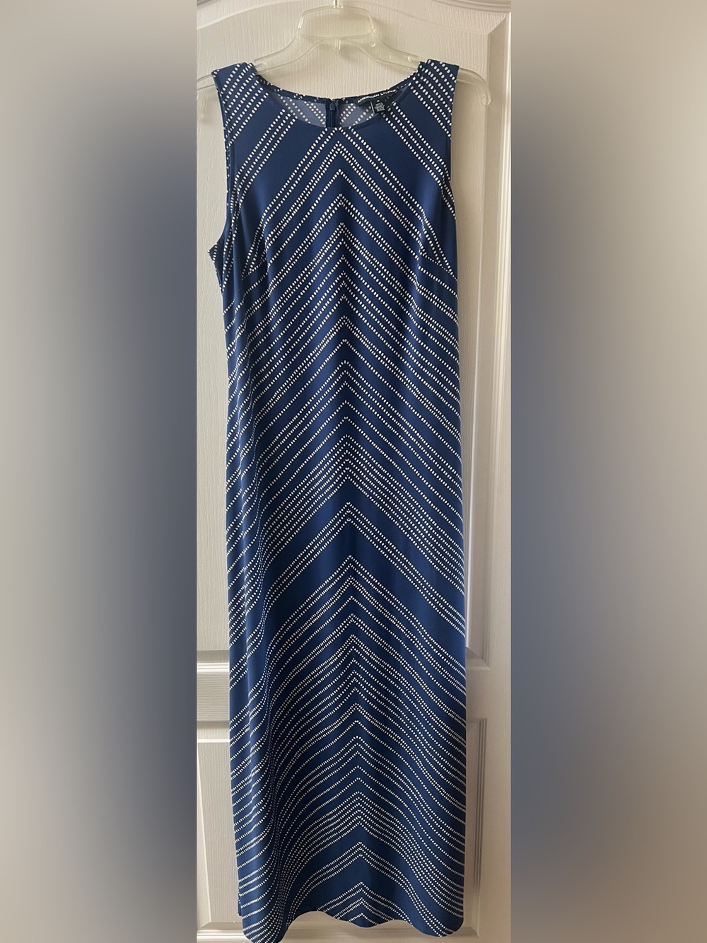American Living Navy Chevron Dot Maxi Skirt